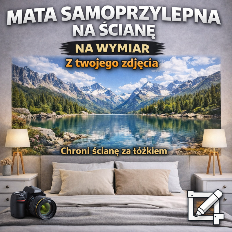 Mata na ścianę za łóżko z Twoim zdjęciem - HIT