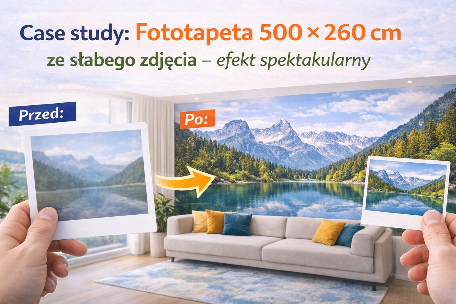 Case study: Fototapeta 500 × 260 cm ze słabego zdjęcia – efekt spektakularny